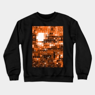 Twinkle Orange Disco Ball Pattern Crewneck Sweatshirt